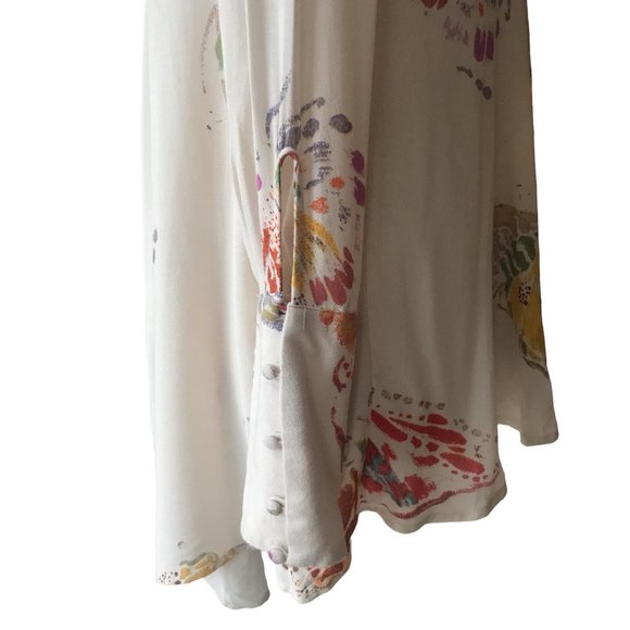 FREE PEOPLE Cream/TAN Field of Butterflies Patterned V-Neck Tunic Size XS - Picture 5 of 10